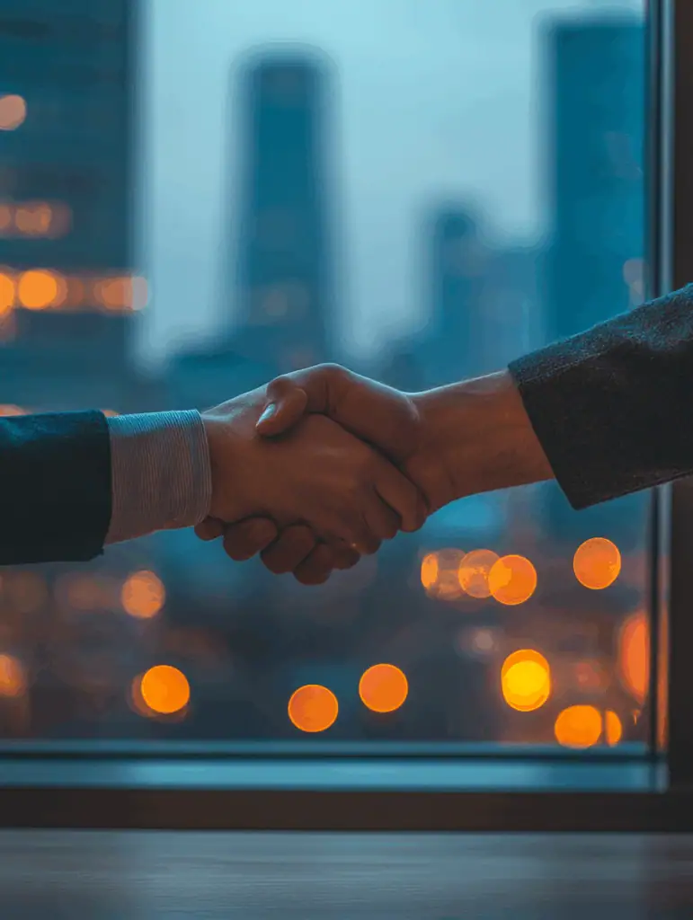 Accord handshake entre deux personnes d'affaires pour assurance neuchâtel, partenariat professionnel, confiance et engagement, collaboration, accord de service, assurance professionnelle.